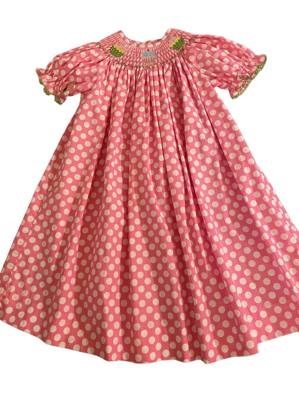 Vive La FetePolka Dot Smocked Cupcake Dress SZ 4